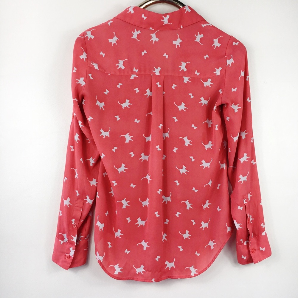 Cat Butterfly Blouse Pink Portofino Express XS - Picture 2 of 8